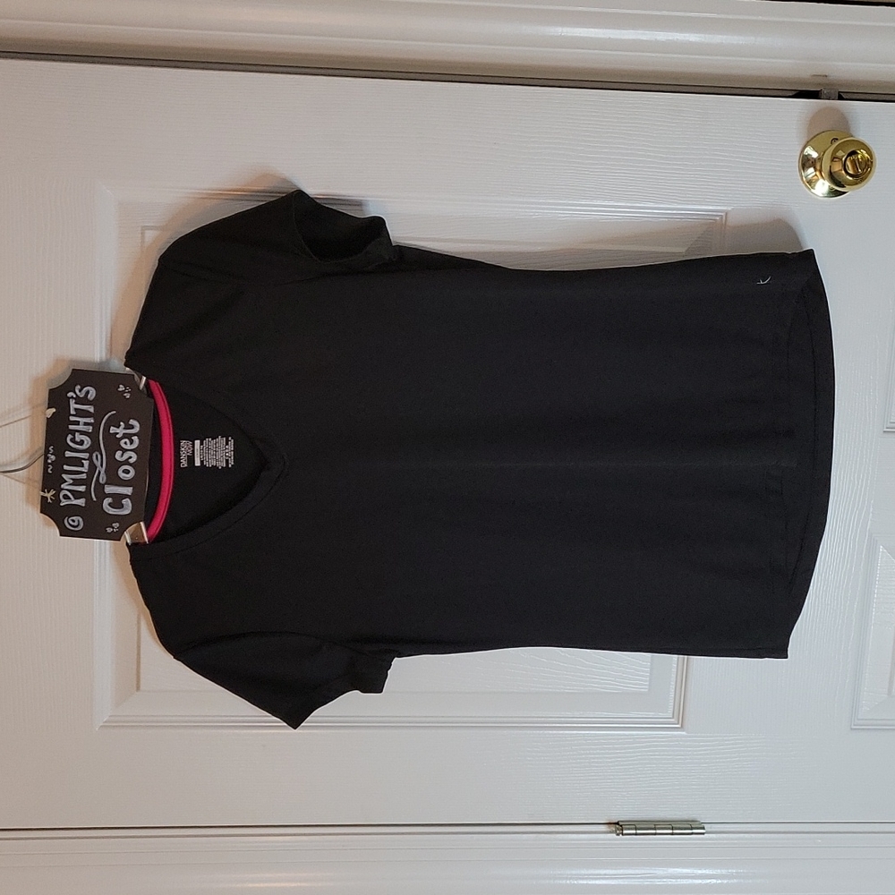 Danksin Now Athletic Top Large Loose Short Sleeve Black